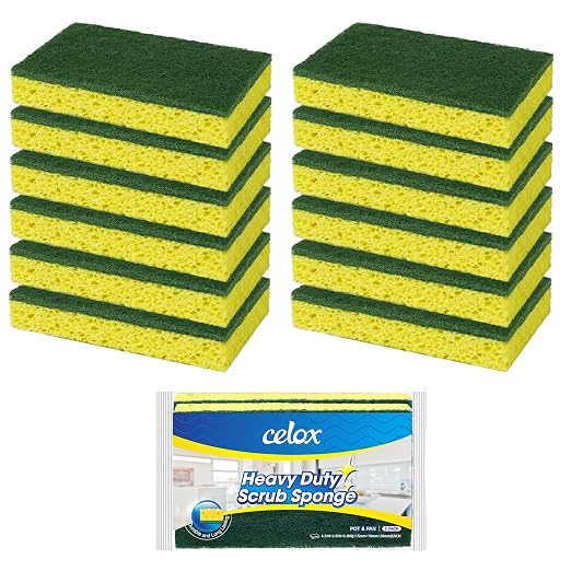CELOX Sponges Kitchen Sponges for Dishes and Cleaning, 2-Sided Scrub Sponges by CELOX