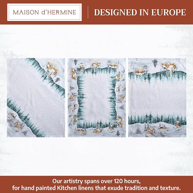 Maison d' Hermine Kitchen Towels Set of 3 Reusable 100% Cotton 27.50" x 20" - Image 2