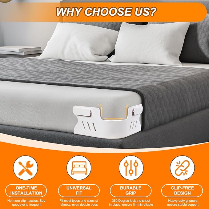 Bed Sheet Holders for Corners, No More Loose Sheets, Easy Installation for Any - Image 7