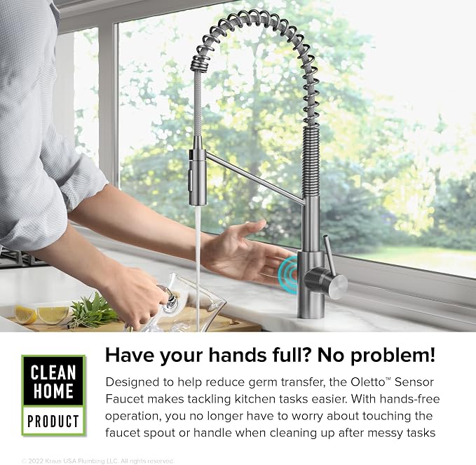 KRAUS Stainless Steel 21 in Touchless Pull Down Faucet KSF-2631SFS | QuickDock - Image 6