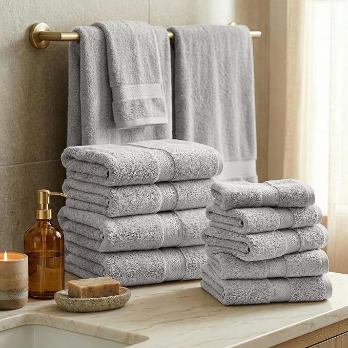 SUPERIOR Egyptian Cotton Ultra Plush & Absorbent, 12 Piece Set - Image 2