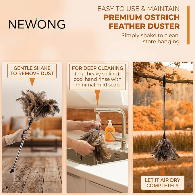 Extendable Ostrich Feather Duster, 26-79 in, - Image 7