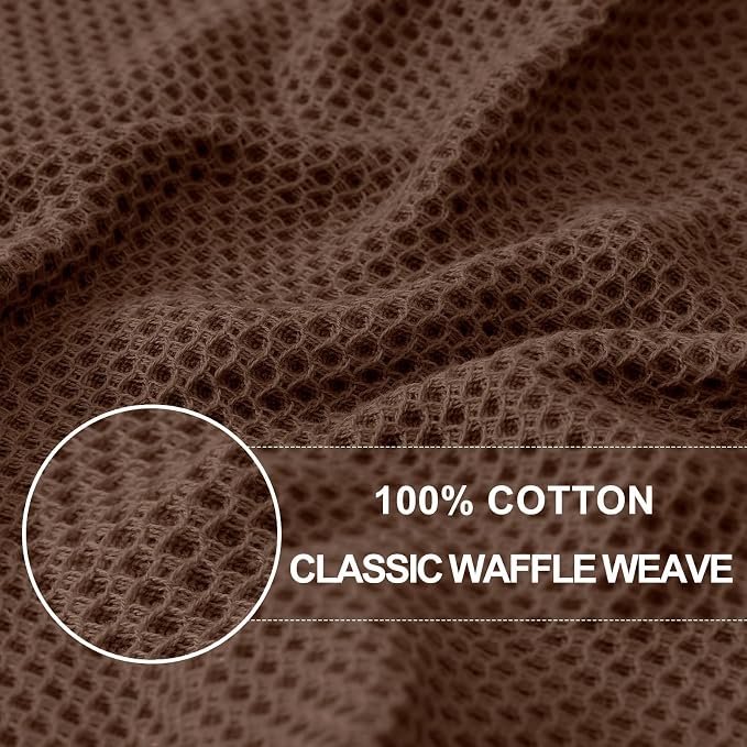 Homaxy 100% Cotton Waffle Weave Kitchen Dish Towels 18-Pack, Coffee | 13 x 28 - Image 2