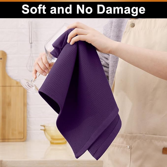 Homaxy 100% Cotton Waffle Weave Kitchen Towels, 4 Pack - Image 4
