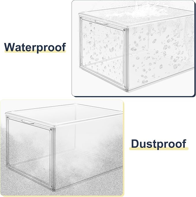 1 Pack Clear Shoe Boxes with Acrylic Drop Front Magnetic Door, Size 12 - Image 5