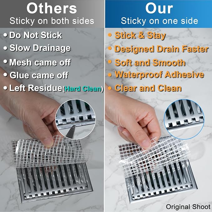 25 Pack, Disposable Shower Drain Hair Catcher Mesh Stickers, Disposable Hair - Image 4