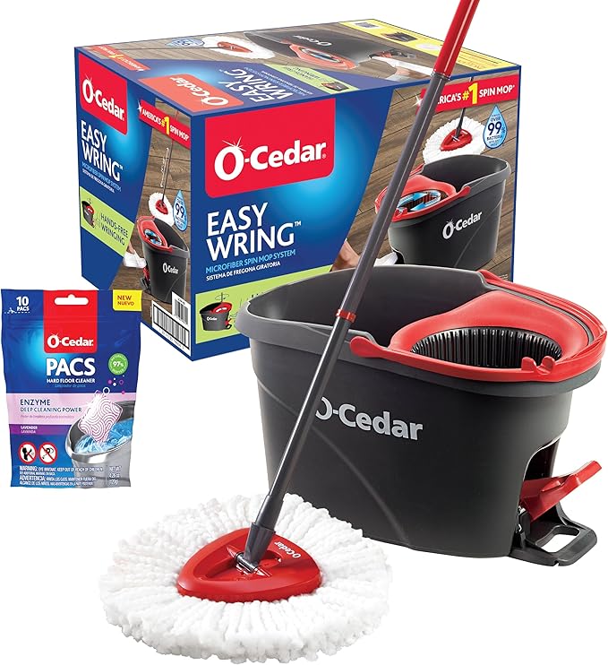 O-Cedar EasyWring Microfiber Spin Mop and Bucket Cleaning System + Lavender Pac by Unknown