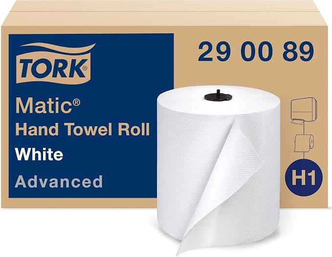 Tork Matic Paper Hand Towel Roll White H1 and Tork Mini Jumbo Toilet Paper Roll - Image 2
