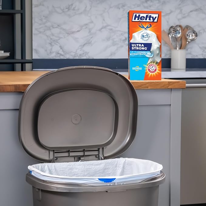 Hefty Ultra Strong 13 Gallon Trash Bags, Tall Kitchen TrashBags 13 Gallon Size - Image 2