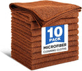 TEAWOO 10 PCS Brown Microfiber Cleaning Cloths, Car Towels, Kitchen Towels by TEAWOO