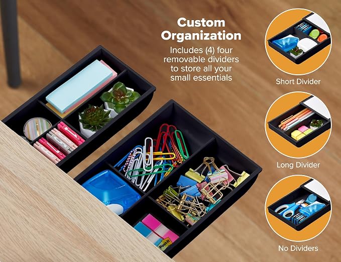 Bostitch Konnect Under Desk Drawer, Self-Adhesive Slide Out Storage Organizer - Image 2