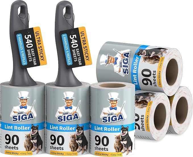 MR.SIGA Extra Sticky Lint Roller Pet Hair Remover by MRSIGA