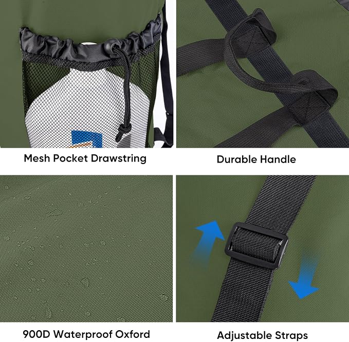 BALEINE 150L Laundry Bag Backpack, 900D Oxford Fabric Large Travel Laundry Bags - Image 5