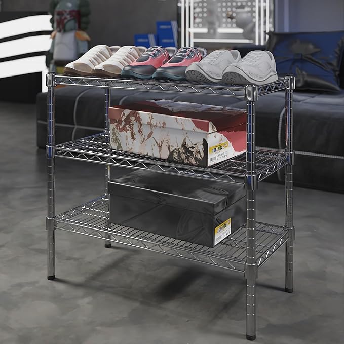 14" Deep x 30" Wide x 27" Height Wire Shelving Kit | 3-Tier | NSF Commercial Storage Rack Unit