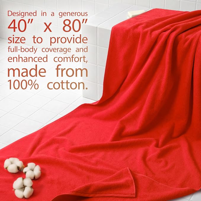 Cotton Paradise 100% Cotton Turkish Towel, Soft Absorbent Quick Dry, 40x80 - Image 2