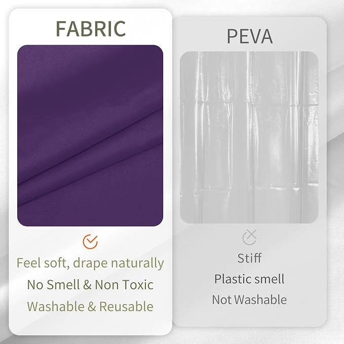 ALYVIA SPRING Waterproof Fabric Shower Curtain or Liner Royal Purple - Image 4