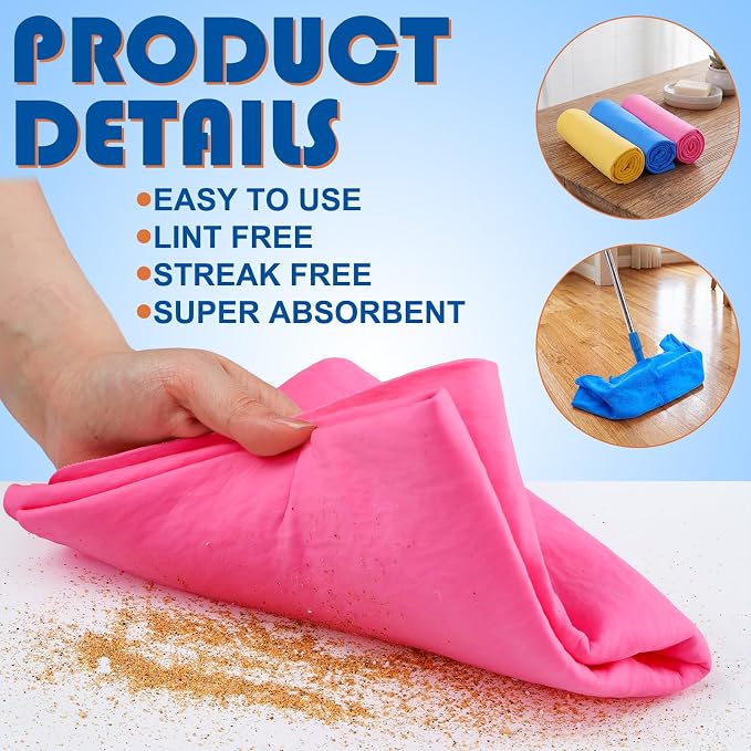 3 Pack Extra Large 26"x17" Chamois Cloth - Image 3
