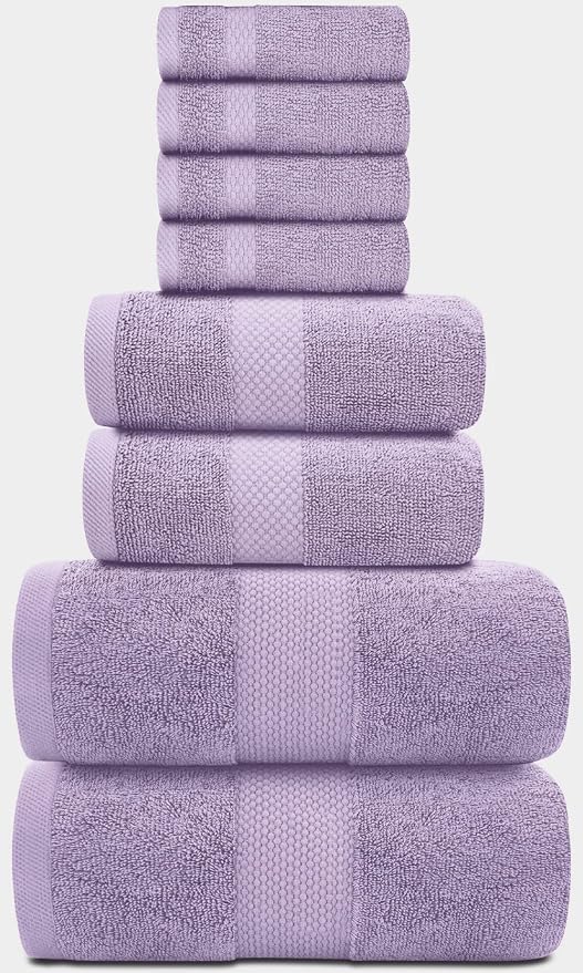 White Classic Luxury Bath Towel Set of 8 Pieces - Image 2