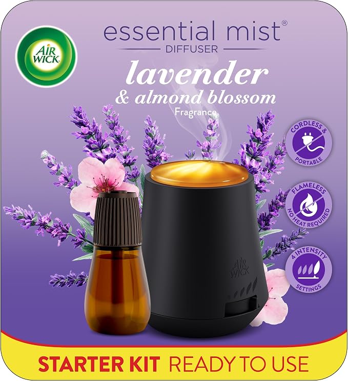 Air Wick Essential Mist Starter Kit, Diffuser + 1 Refill, Lavender and Almond by AirWick