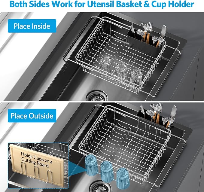 Delamu Over The Sink Dish Drying Rack - Image 9