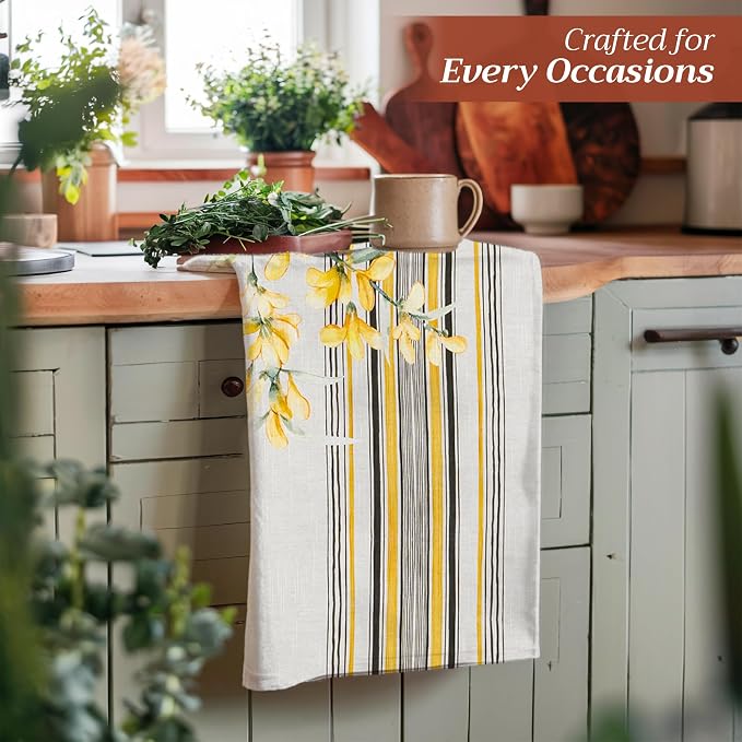 Maison d' Hermine Kitchen Towels Set of 3 Reusable 100% Cotton 27.50" x 20" - Image 7