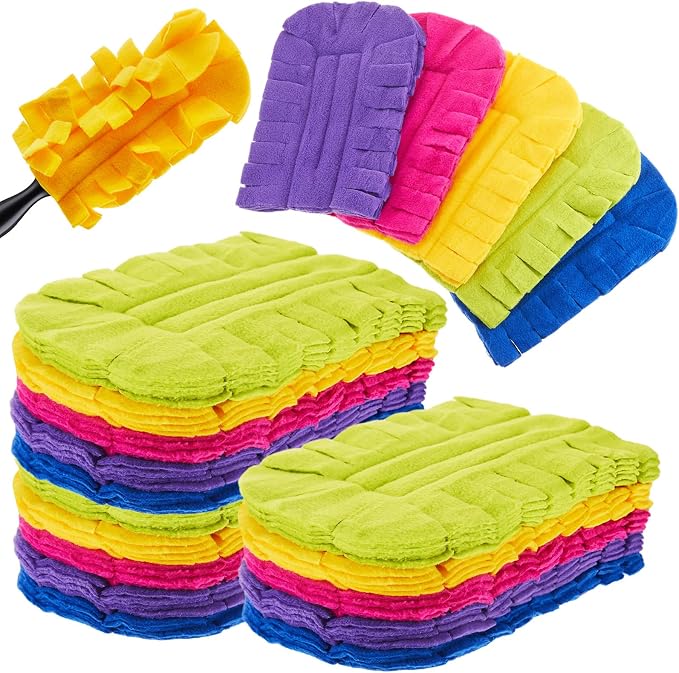 Zubebe 20 Pcs Reusable Duster Refills Fleece, Dark Color | Soft Polyester Fiber by Zubebe