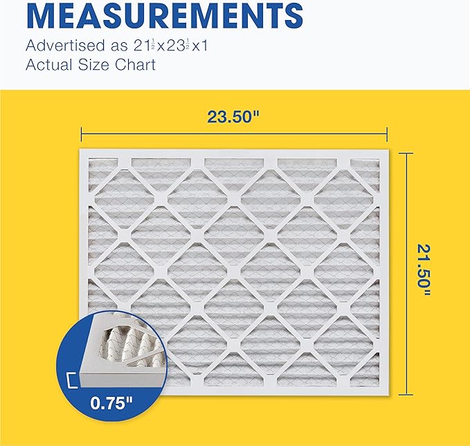 Aerostar 21.5x23.5x1 MERV 11-6 Count - Pleated Furnace & Air Conditioner Filters - Removes Dust, Cold & Flu Germs, Lint, Mold, Pet Dander, Allergy-Causing Pollen, Smog & Smoke