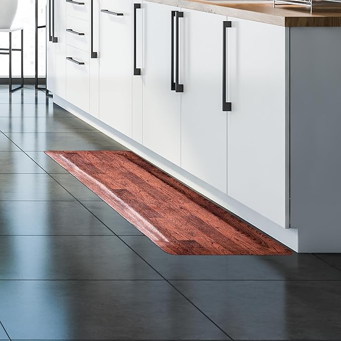 Rhino Mats, Softwoods Anti Fatigue Floor Mat, Commercial Grade Kitchen Mat, Standing Desk Mat, Office, Garage or Anywhere, Standing Comfort. (Oak, 2' x 8' x 7/8")