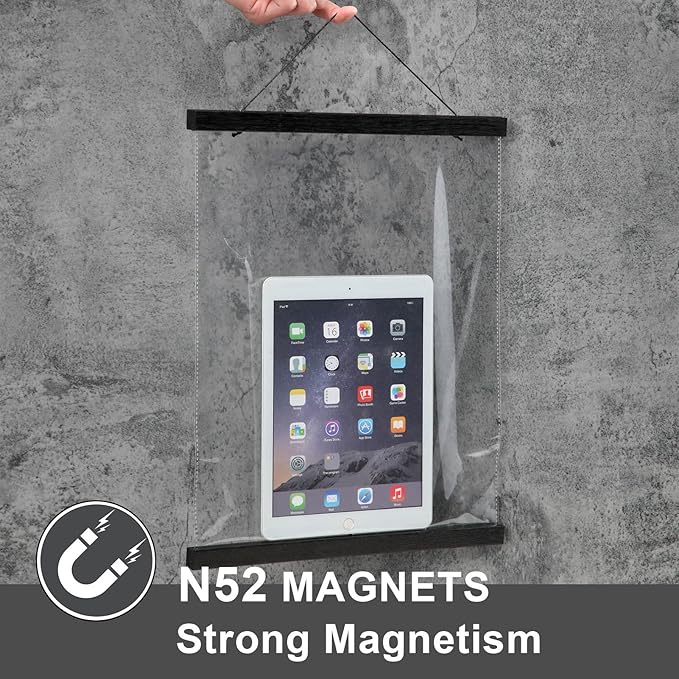 WITCOLOR Magnetic Poster Hanger Frame, 8x10 8x12 8x20 Black Poster Frames Wood Wooden Magnet Hanging Kit for Walls Print Poster Canvas Artwork Diamond Painting