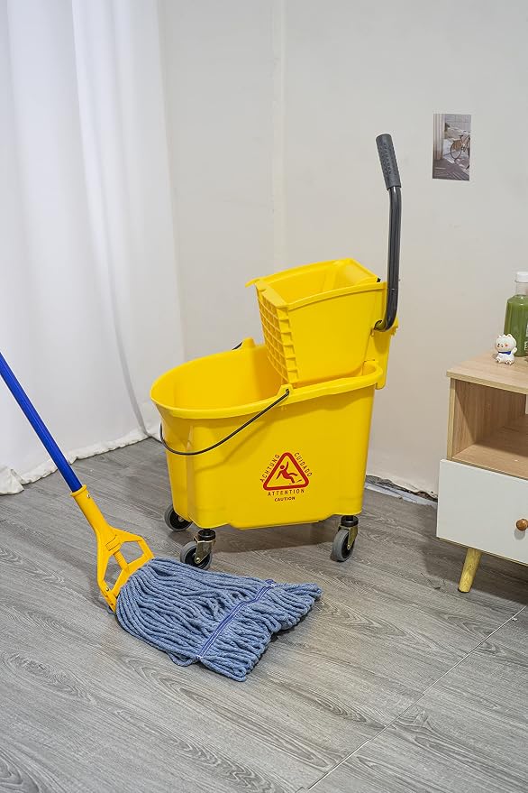 Matthew Cleaning 38 Quart Commercial Mop Bucket INCL.Wet String Mop - Image 4