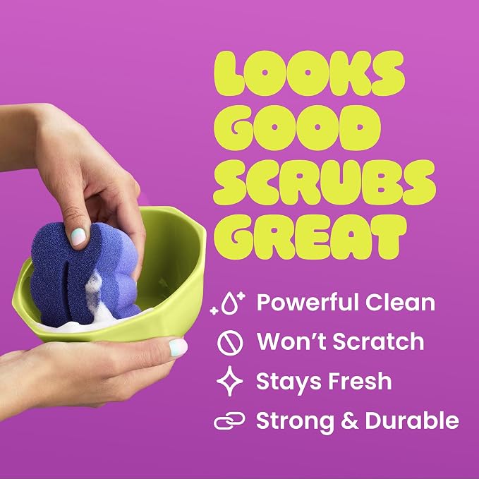 Brite by Scotch-Brite 2-Sided Scrub & Wipe Sponge, Midnight Mode, 6 | Scrubbing - Image 4