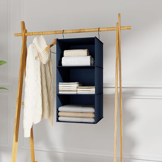 Hanging Closet Organizer 3-Shelf, Oxford Fabric Wardrobe Storage, shoes & - Image 9