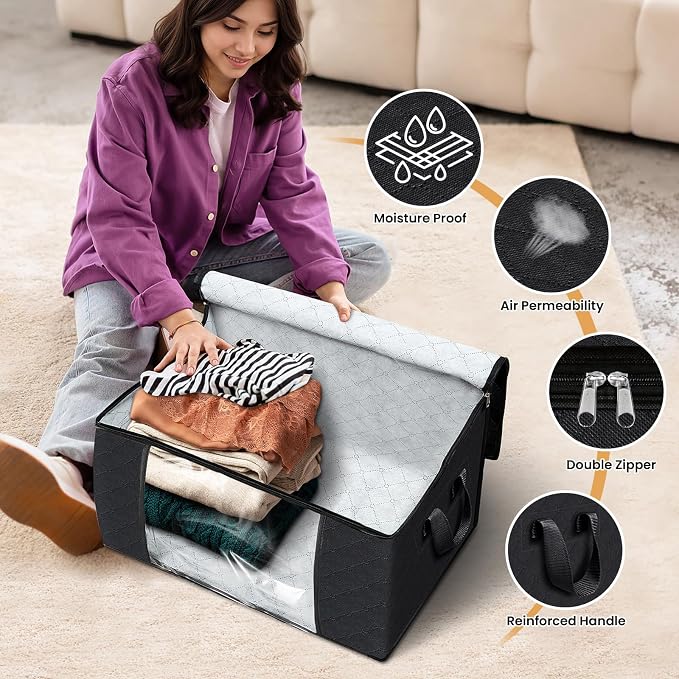 10 Pack Storage Bags for Clothes Blanket Storage Bins - Image 4