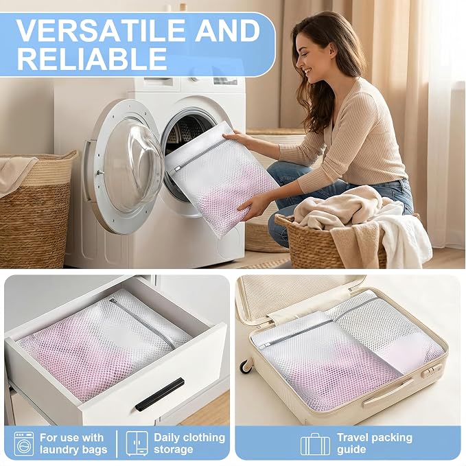 4Pcs Laundry Bags Mesh Wash Bags12x16 Inches | 4Medium - Image 7