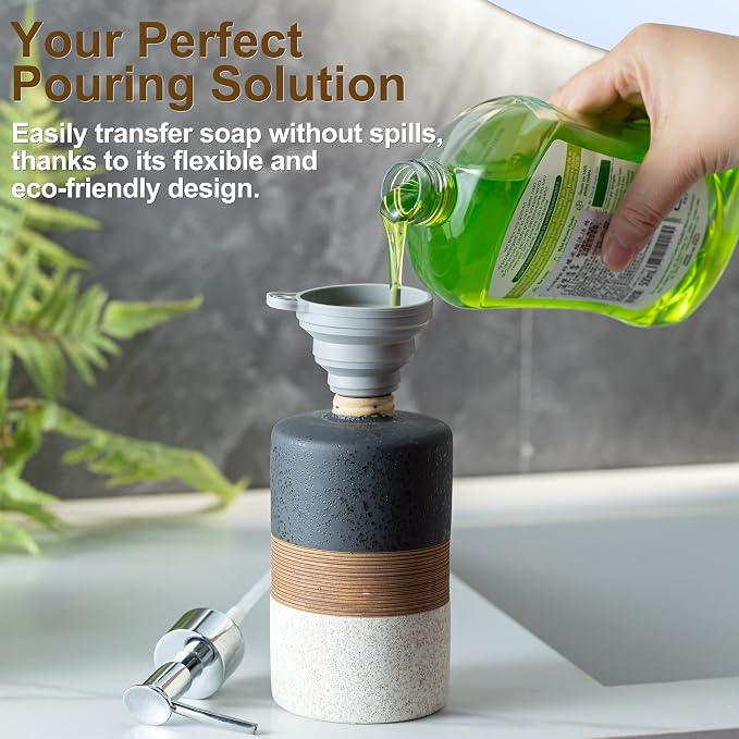 Ceramic Dish Soap Dispenser for Kitchen, Hand Soap Dispenser | Bathroom Soap - Image 4