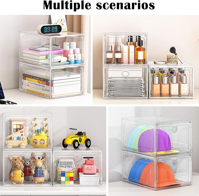 ARSTPEOE 12-Pack Shoe Storage Boxes Clear Magnetic Stackable - Image 5