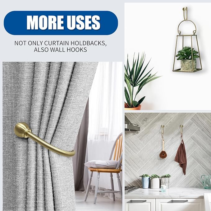 ARNORX Curtain Holdbacks, Decorative French Ball End, Curtain Drapery Holdbacks - Image 7