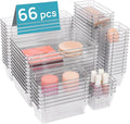 Vtopmart 66 PCS Clear Plastic Drawer Organizers Set, Vanity Organizer Trays | by Vtopmart