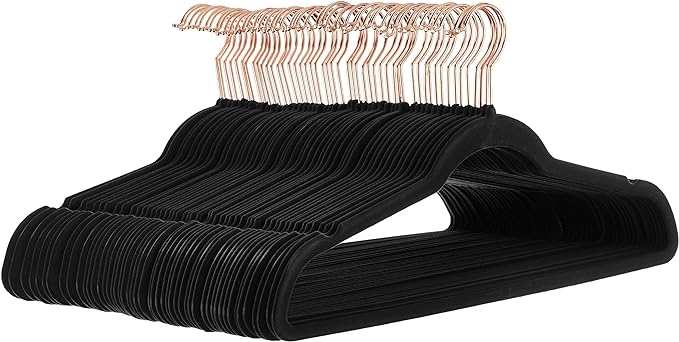 Amazon Basics Slim Velvet Non-Slip Space Saving Suit Clothes Hangers by AmazonBasics