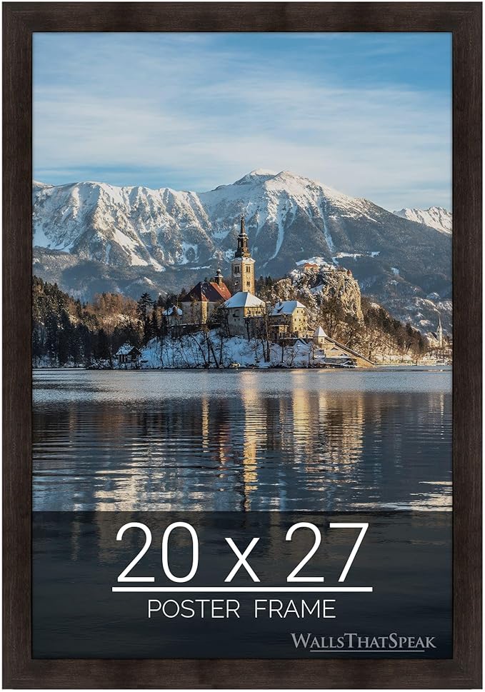 wallsthatspeak 20x27 Espresso Brown Picture Frame for Puzzles Posters Photos or Artwork