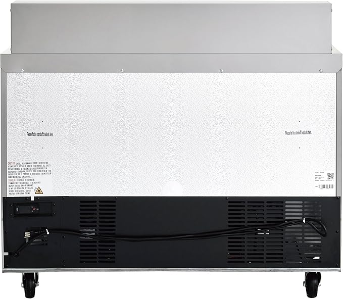 Kratos 69K-770 Commercial Refrigerated Sandwich/Salad Prep Table | Mobile 48" Wide Two Door Stainless Steel Prep Table | 12 Pan Capacity | Cutting Board Included | 115V | ETL Certified