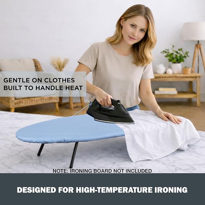 Small Ironing Board Cover and Pad 12.5”x30”, Silicone Coated Scorch Resistant - Image 4