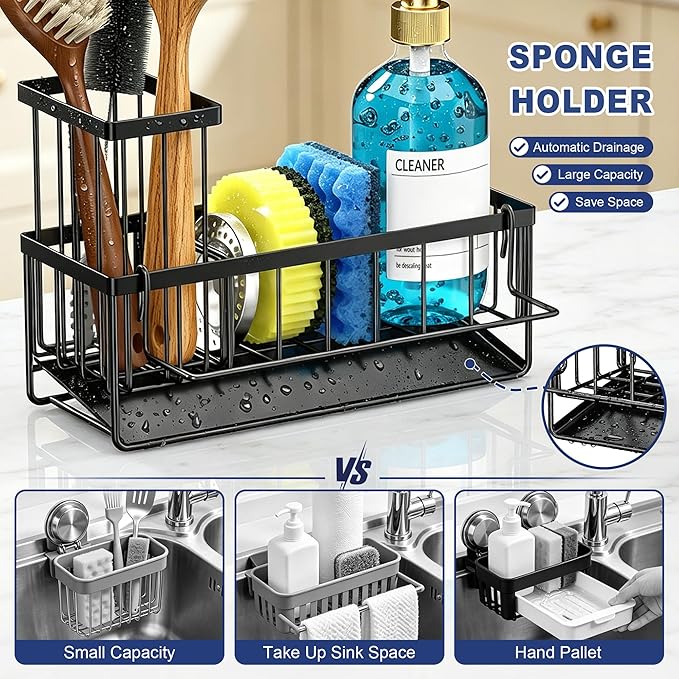 Sponge Holder for Kitchen Sink, Kitchen Sink Caddy, Kitchen Sink Sponge Holder - Image 4