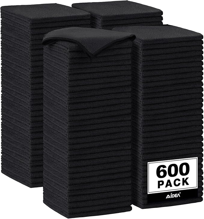 AIDEA Microfiber Cleaning Cloth-600PK, Soft Microfiber Towels by AIDEAHOME