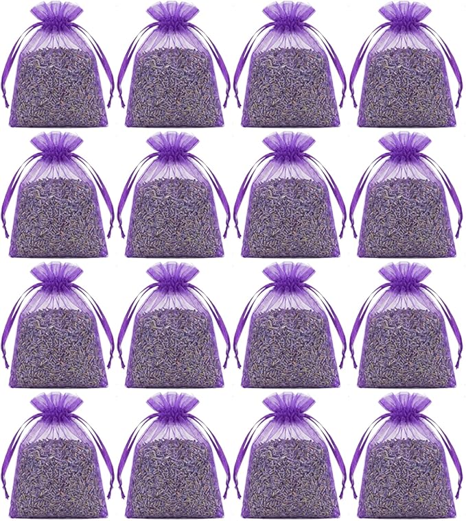 16 Pack Lavender Sachets for Drawers and Closets by SKOGSKUNST