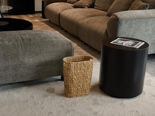 Coeusy Wicker Trash Can, Bathroom Trash Can, Water Hyacinth Wicker Waste Basket - Image 9