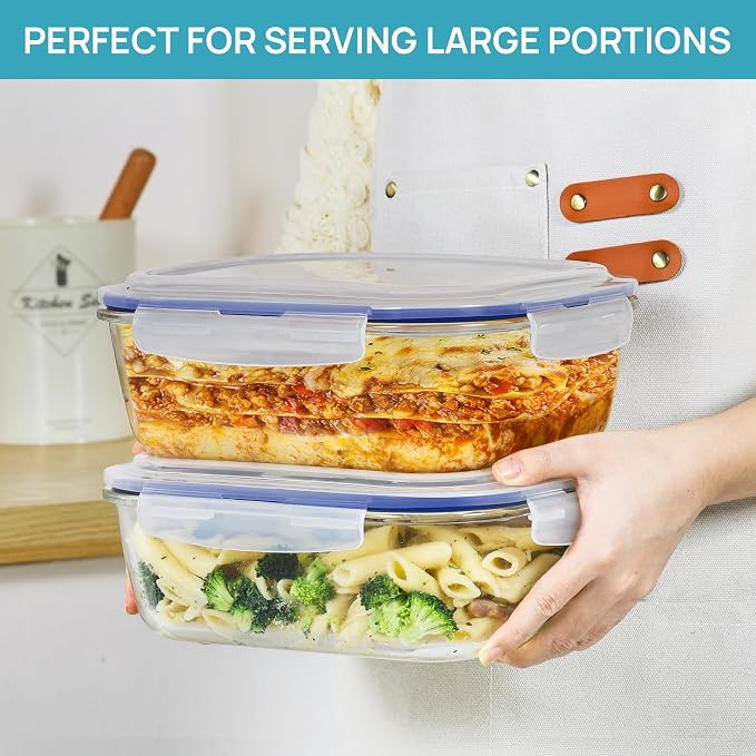 Vtopmart 2Pack 2260ml/76.4oz Extra Large Glass Storage Containers, Dishwasher - Image 3