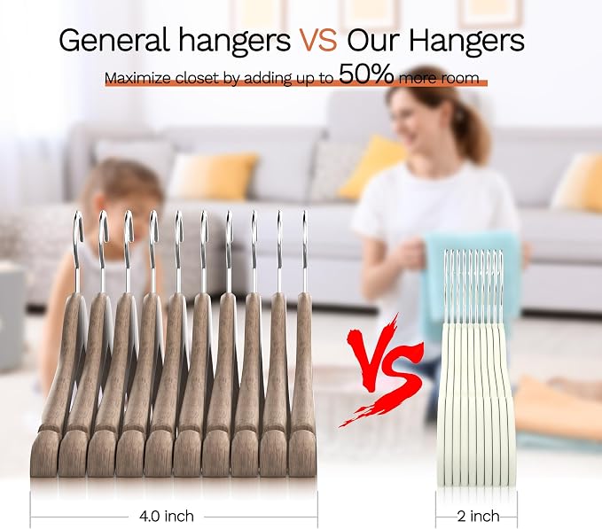 Ivory Velvet Hangers 20 Pack, Slim Space Saving Suit Hangers - Image 6