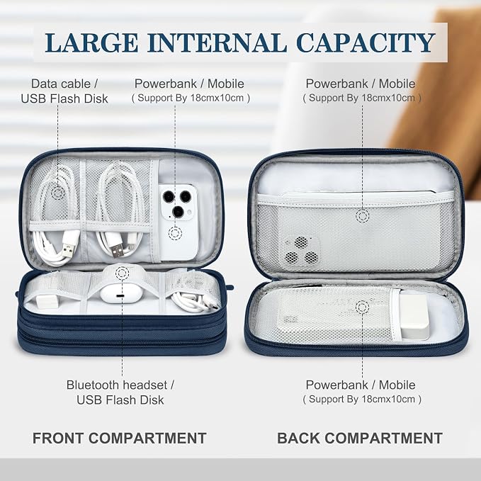 FYY Electronic Organizer, Travel Tech Pouch Bag, Waterproof, Double Layers - Image 3