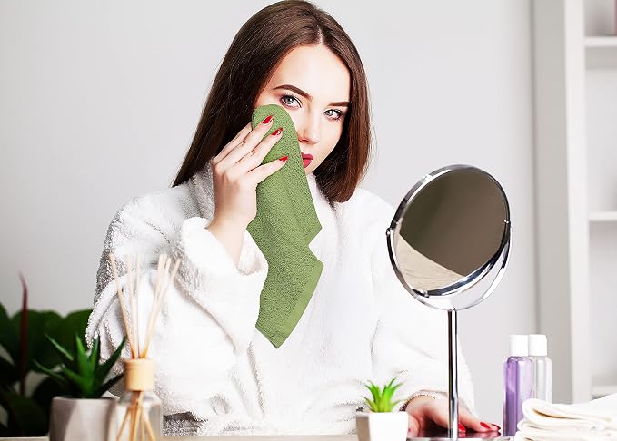 Utopia Towels 60 Pack Washcloths, 12x12 in, 100% Cotton, Sage Green | Premium - Image 3